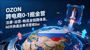 OZON跨境电商0-1掘金营:注册-运营-物流全链路体系,60天快速出单月营收8w-宝藏屋创业网