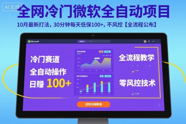 https://wc.yk520.top/wp-content/uploads/2025/10/20251015101131-68ef7353582b0.jpeg 全网冷门微软全自动挂G项目,10月最新打法,30分钟每天低保100+,不风控【全流程公布】【揭秘】