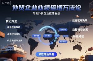 外贸企业业绩倍增方法论,帮助外贸企业拉伸业绩-宝藏屋创业网