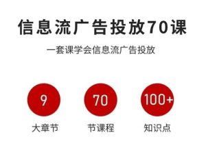 信息流广告投放实战70课,一套课学会信息流广告投放,迄今为止,最系统化教程-宝藏屋创业网