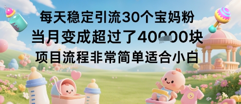 https://wc.yk520.top/wp-content/uploads/2025/10/20251017121030-68f2323600982.jpeg 每天稳定引流30个宝妈粉当月变成超过了1W+项目流程非常简单适合小白