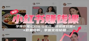 小红书赚钱课:学爆款笔记对标与模仿,做吸睛封面 + 数据分析,掌握变现秘籍-宝藏屋创业网