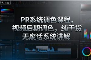 PR系统调色课程,视频后期调色,纯干货无废话系统讲解-宝藏屋创业网
