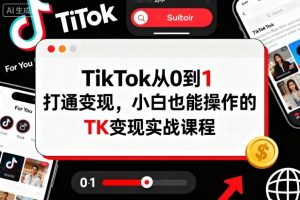 TikTok从0到1打通变现,小白也能操作的TK变现实战课程-宝藏屋创业网