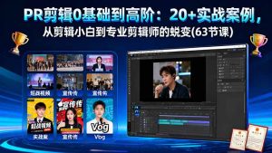 PR剪辑0基础到高阶:20+实战案例,从剪辑小白到专业剪辑师的蜕变(63节课-宝藏屋创业网