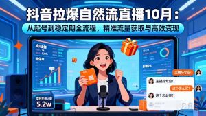 抖音拉爆自然流直播10月:从起号到稳定期全流程,精准流量获取与高效变现-宝藏屋创业网