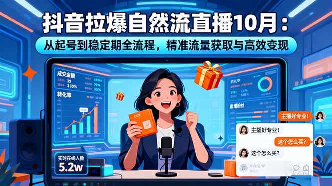 https://wc.yk520.top/wp-content/uploads/2025/10/20251021082017-68f74241c6e45.jpeg 抖音拉爆自然流直播10月:从起号到稳定期全流程,精准流量获取与高效变现
