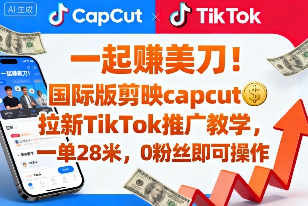 https://wc.yk520.top/wp-content/uploads/2025/10/20251021101021-68f75c0d4d438.jpeg 一起賺美刀!国际版剪映capcut拉新TikTok推广教学,一单28米,0粉丝即可操作(附推广入口和教学)