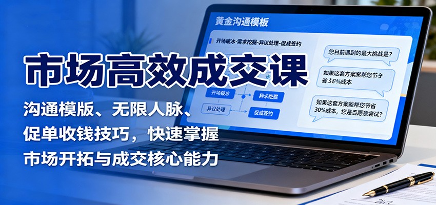https://wc.yk520.top/wp-content/uploads/2025/10/20251023061126-68f9c70e322ed.jpeg 市场高效成交课:沟通模版、无限人脉、促单收钱技巧,快速掌握市场开拓与成交核心能力