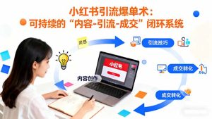 小红书引流爆单术:构建一套低成本 可持续的“内容-引流-成交”闭环系统-宝藏屋创业网