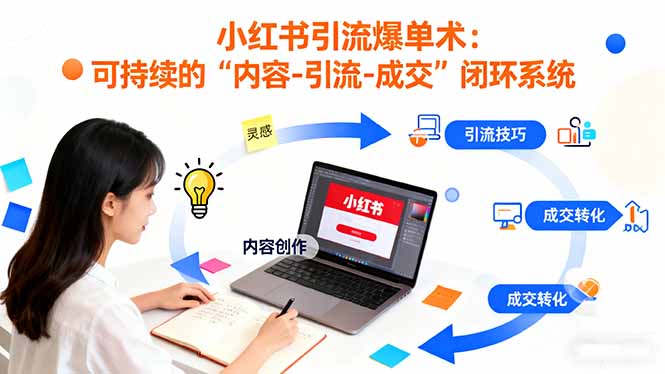 https://wc.yk520.top/wp-content/uploads/2025/10/20251023101126-68f9ff4ebcbd7.jpeg 小红书引流爆单术:构建一套低成本 可持续的“内容-引流-成交”闭环系统
