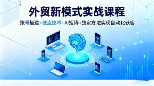 外贸新模式实战课程,账号搭建+截流技术+AI矩阵+独家方法实现自动化获客-宝藏屋创业网