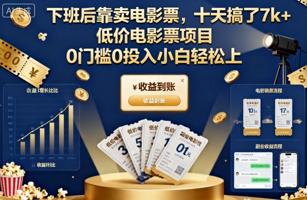 https://wc.yk520.top/wp-content/uploads/2025/10/20251024041037-68fafc3d6b0ac.jpeg 下班后靠卖电影票,十天搞了7k+,低价电影票项目,0门槛0投入小白轻松上手【揭秘】