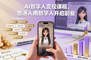 AI数字人变现课程,普通人用数字人开启副业-宝藏屋创业网