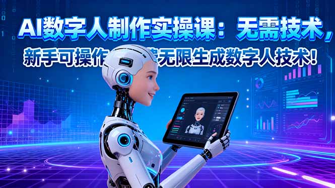 https://wc.yk520.top/wp-content/uploads/2025/10/20251024102138-68fb53326cb63.jpeg AI数字人制作实操课:无需技术,新手可操作,免费无限生成数字人技术!