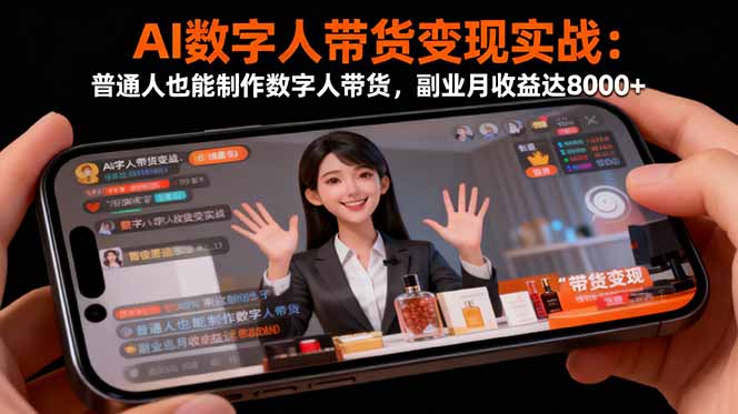 https://wc.yk520.top/wp-content/uploads/2025/10/20251024102140-68fb5334c10f5.jpeg AI数字人带货变现实战:普通人也能制作数字人带货,副业月收益达8000+