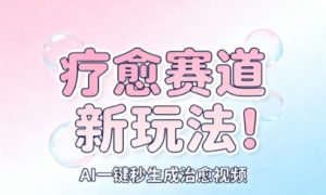AI+疗愈+一键生成,一分钟一条素材,每天想要多少素材就多少素材,矩阵做,月入1W-宝藏屋创业网