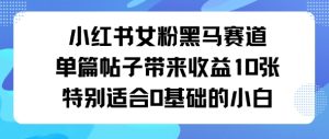 小红书女粉黑马赛道单篇帖子带来收益10张特别适合0基础的小白-宝藏屋创业网