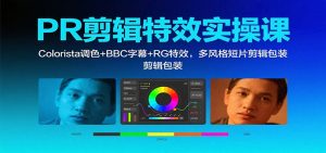 PR剪辑特效实操课:Colorista调色+BBC字幕+RG特效,多风格短片剪辑包装-宝藏屋创业网
