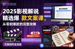 2025影视解说精选爆款文案课,从零到爆款的完整攻略-宝藏屋创业网