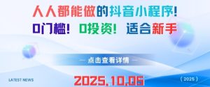 人人都能做的抖音小程序,0门槛0成本,适合新手-宝藏屋创业网