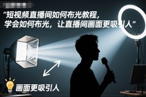 短视频直播间如何布光教程,学会如何布光,让直播间画面更吸引人-宝藏屋创业网
