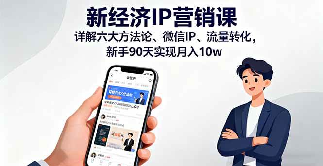 (16194期)新经济IP营销课:详解六大方法论、微信IP、流量转化,新手90天实现月入10w