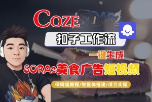 Coze扣子智能体工作流一键生成“SORA2美食广告“短视频,全流程保姆级教学-宝藏屋创业网