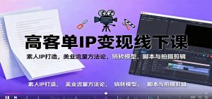 高客单IP变现线下大课:素人IP打造,美业流量方法论,销转模型,脚本与拍摄剪辑-宝藏屋创业网