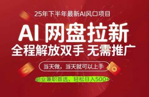 AI网盘推广，完全解放双手，轻松日入500+，真正实现睡后收入-宝藏屋创业网