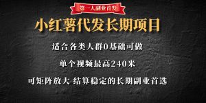 首发小红薯代发项目 单视频最高240可自刷可矩阵放大-宝藏屋创业网