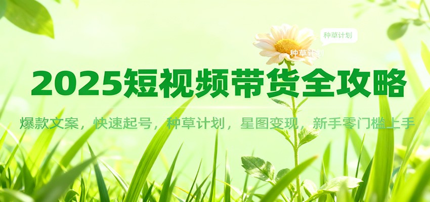 2025短视频带货全攻略：爆款文案，快速起号，种草计划，星图变现，新手零门槛上手-宝藏屋创业网