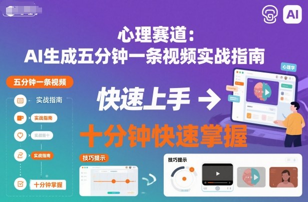 心理赛道：AI生成五分钟一条视频实战指南，十分钟快速掌握-宝藏屋创业网