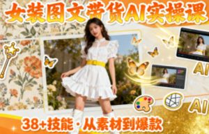女装图文带货的AI实操课,覆盖38个实用技能,快速提升素材制作效率-宝藏屋创业网