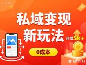 私域变现新玩法，0成本，多端引流，普通人月增收5k+-宝藏屋创业网