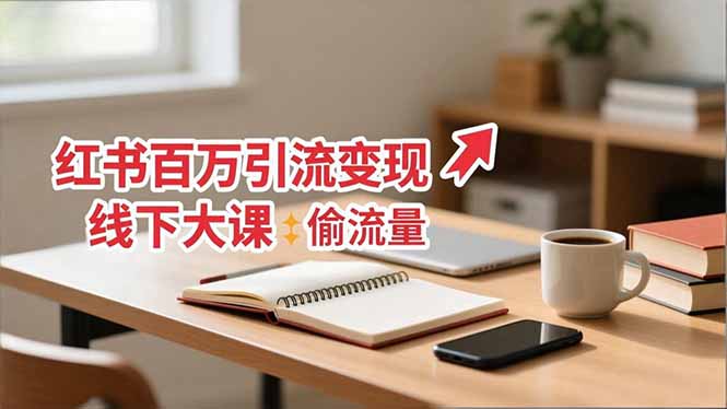 小红书百万引流变现-11月线下大课:分享从0到百万引流路径,手把手教偷流量、拿结果-宝藏屋创业网