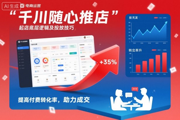 千川随心推起店底层逻辑及投放技巧，提高付费转化率，助力成交-宝藏屋创业网