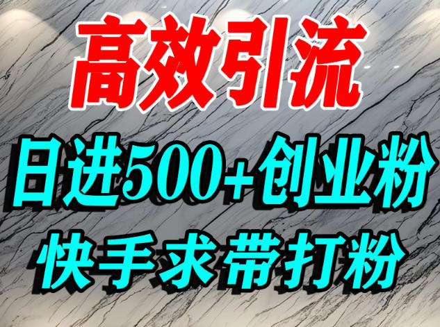 怎么打创业粉？快手求带视角精准引流创业粉，宝妈、学生群体日进500+精准流量-宝藏屋创业网