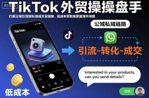 TikTok外贸操盘手,打通公域引流到私域成交全链路,低成本获取高质量海外询盘-宝藏屋创业网
