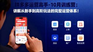 拼多多运营高手-10月训练营：讲解从新手到高阶玩法的完整运营体系！-宝藏屋创业网