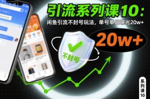 引流系列课10：闲鱼引流不封号玩法，单号单日曝光20w+-宝藏屋创业网