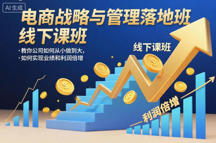 电商战略与管理落地班线下课，教你公司如何从小做到大，如何实现业绩和利润倍增【录音】-宝藏屋创业网