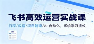 飞书高效运营实战课:日程/数据/项目管理/AI 自动化,系统学习提效-宝藏屋创业网