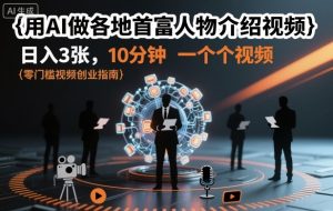 用AI做各地首富人物介绍视频，日入3张，10分钟一个视频-宝藏屋创业网