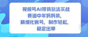 视频号AI带货玩法实战,赛道中年妈妈装,精细化账号,制作轻松,稳定出单-宝藏屋创业网