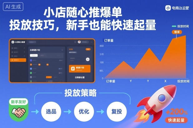 小店随心推爆单投放技巧，新手也能快速起量-宝藏屋创业网