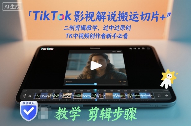 TikTok影视解说搬运切片+二创剪辑教学，过中过原创，TK中视频创作者新手必看-宝藏屋创业网