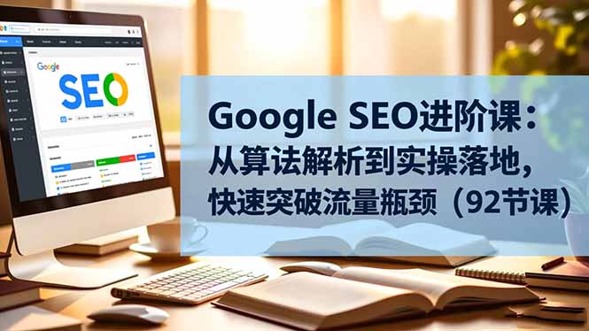 Google SEO进阶课：从算法解析到实操落地，快速突破流量瓶颈(92节课-宝藏屋创业网