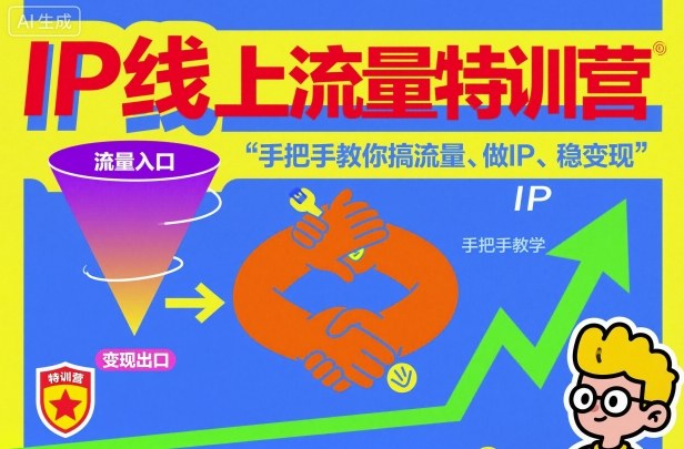 IP线上流量特训营，手把手教你搞流量、做IP、稳变现-宝藏屋创业网