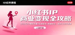 小红书IP商业变现全攻略:定位跃迁+爆款流量+私域裂变+直播转化,高利润闭环搭建-宝藏屋创业网